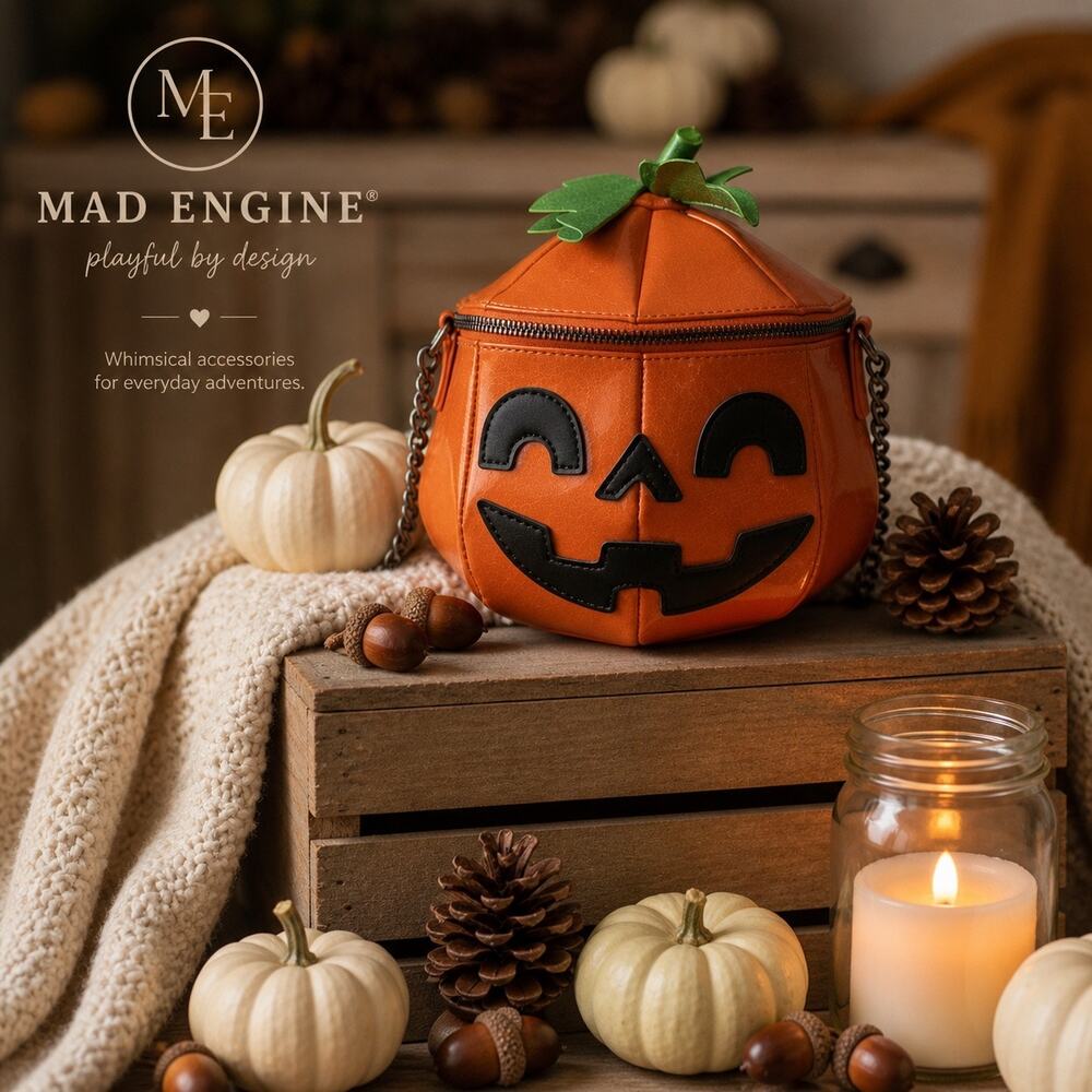 New Sparkly Pumpkin Purse by Mad Engine